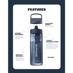 LifeStraw Go Water Bottle With Filter; 22oz -Coghlan's Store LGV422BLWW