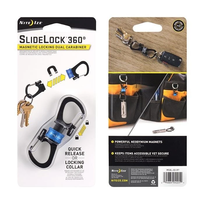 Nite Ize SlideLock 360° Magnetic Locking Dual Carabiner 2 Nite Ize SlideLock 360° Magnetic Locking Dual Carabiner - Image 2