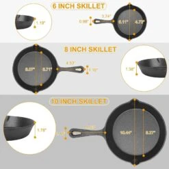 3Pcs Pre-Seasoned Cast Iron Skillet Set 6/8/10in Non-Stick By Blak Hom -Coghlan's Store dspic 27c67d7d 4a63 4453 b7b5 8dba2457594d