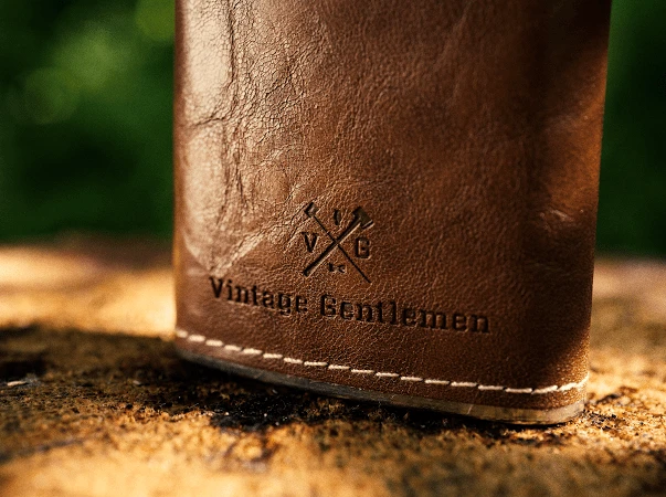 Leather Wrapped VG Stainless Steel Flask By Vintage Gentlemen 2 Leather Wrapped VG Stainless Steel Flask By Vintage Gentlemen - Image 2